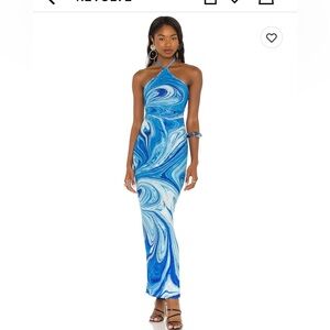 XRevolve Saira Dress in Blue Farsi London